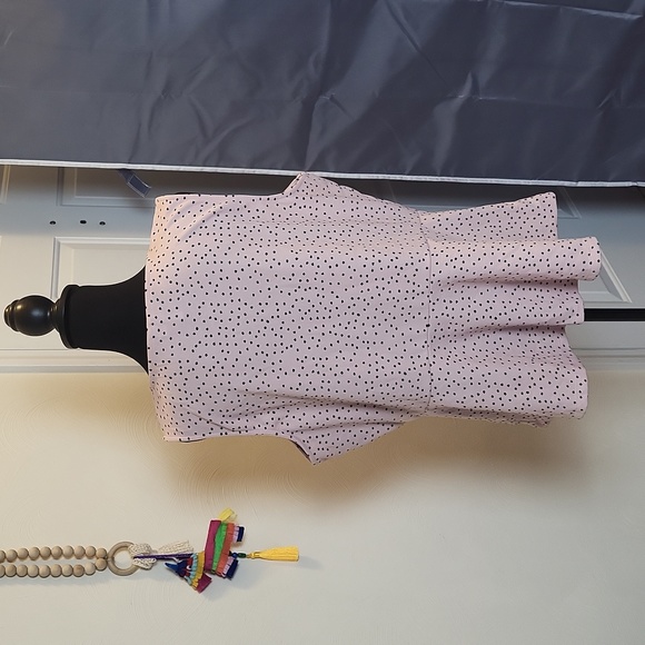 Pink Polka Dot Empire Waist Blouse - Picture 2 of 6